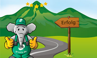 cartoon of an elephant standing in front of a sign